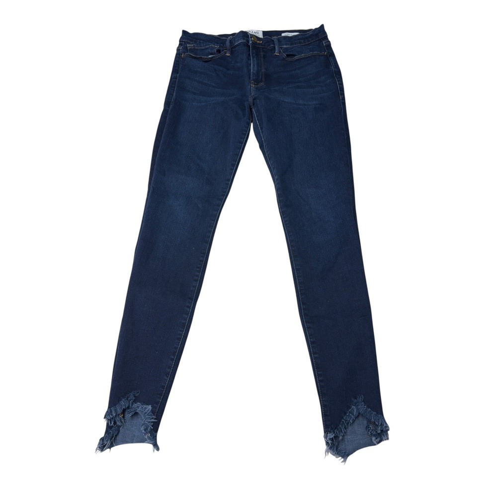 Frame Denim Le Skinny de Jeanne Longstreet Chewed Hem Jeans Blue 30X28 LSJSW397